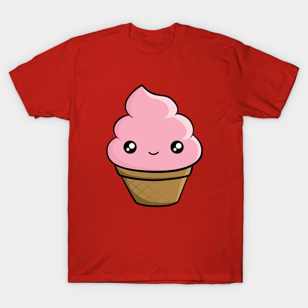 Cute, Kawaii, Cartoon Ice Cream T-Shirt by rideawavedesign